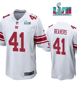 Darrian Beavers 41 New York Giants Super Bowl LVII Super Bowl LVII White Men Game Jersey