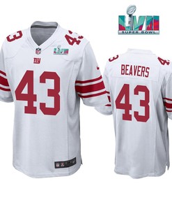 Darrian Beavers 43 New York Giants Super Bowl LVII Super Bowl LVII White Men Game Jersey