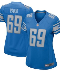 Darrin Paulo 69 Detroit Lions Women's Game Player Jersey - Blue