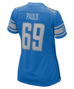 Darrin Paulo 69 Detroit Lions Women's Game Player Jersey - Blue