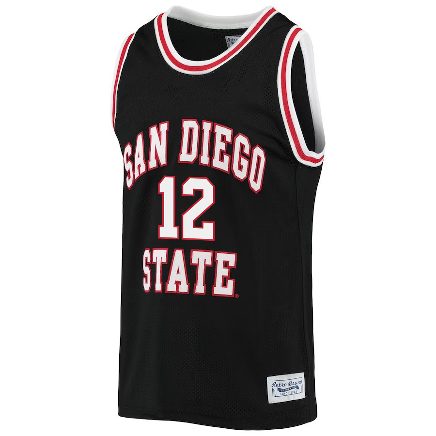 Darrion Trammell 12 San Diego State Aztecs 2023 Basketball Jersey- Men Black