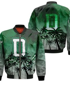 Dartmouth Big Green Bomber Jacket Coconut Tree Tropical Grunge - NCAA