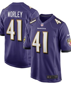 Daryl Worley Baltimore Ravens Game Player Jersey - Purple