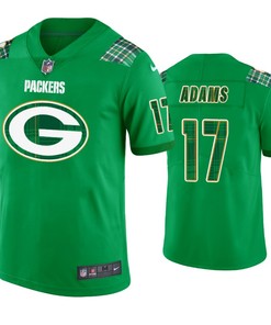 Davante Adams Green Bay Packers #17 Jersey St. Patricks Day Kelly Green Lucky - Men