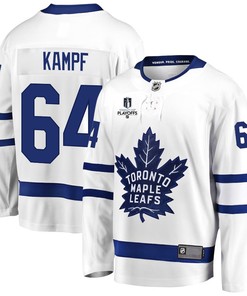 David Kampf 64 Toronto Maple Leafs Stanley Cup 2023 Playoffs Patch Away Breakaway Men Jersey - White