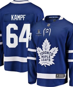 David Kampf 64 Toronto Maple Leafs Stanley Cup 2023 Playoffs Patch Home Breakaway Men Jersey - Blue