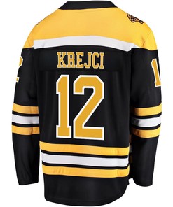 David Krejci 12 Boston Bruins Stanley Cup 2023 Playoffs Patch Home Breakaway Men Jersey - Black