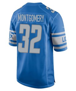 David Montgomery 32 Detroit Lions Game Men Jersey - Blue
