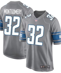 David Montgomery 32 Detroit Lions Game Men Jersey - Silver