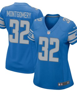 David Montgomery 32 Detroit Lions Game Women Jersey - Blue