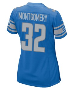 David Montgomery 32 Detroit Lions Game Women Jersey - Blue