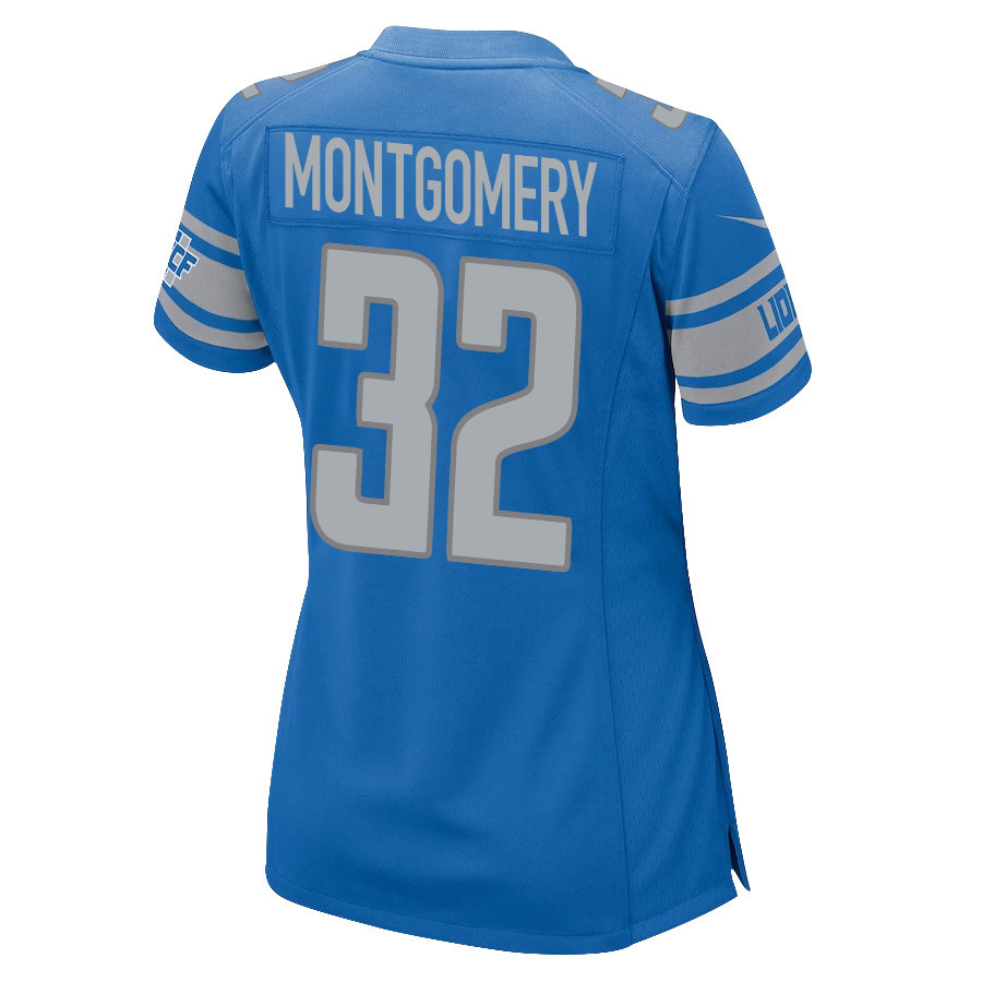 David Montgomery 32 Detroit Lions Game Women Jersey - Blue