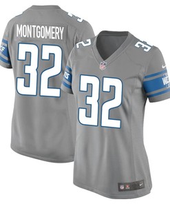 David Montgomery 32 Detroit Lions Game Women Jersey - Silver