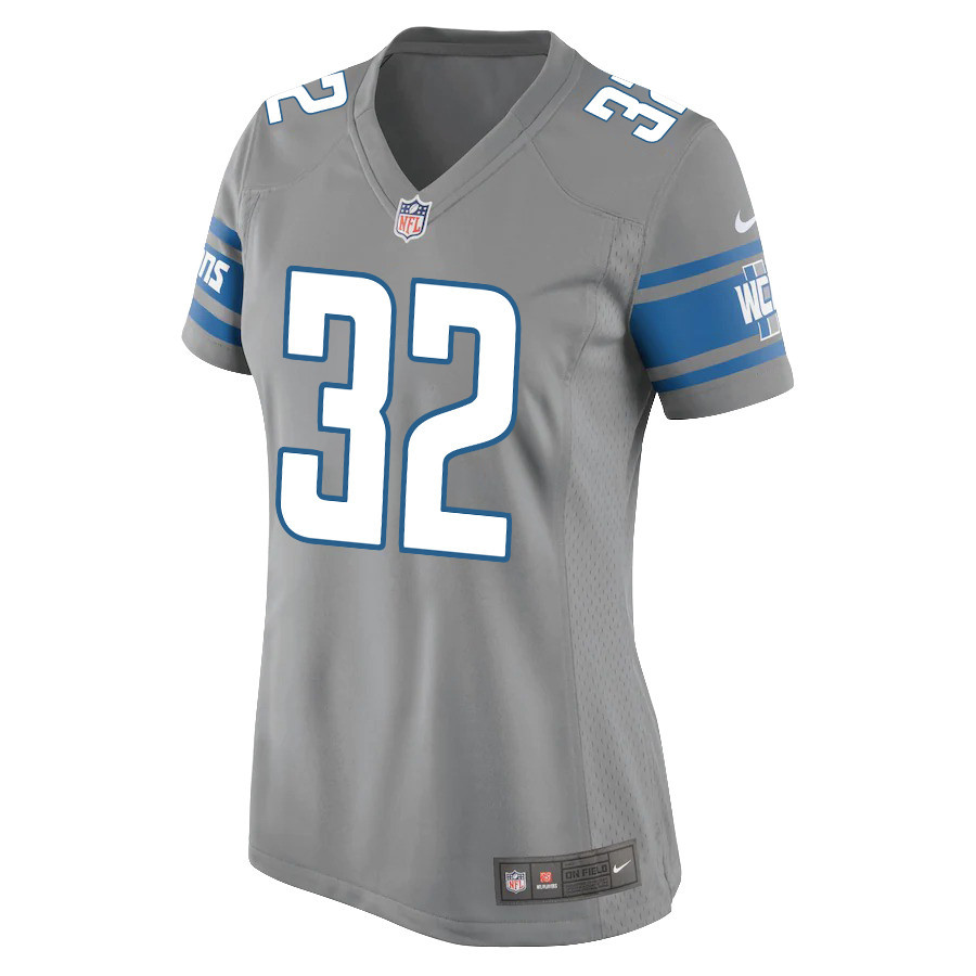 David Montgomery 32 Detroit Lions Game Women Jersey - Silver