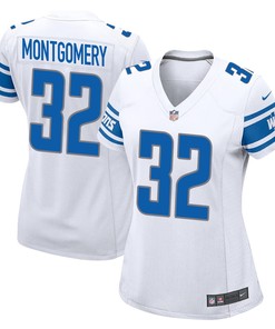 David Montgomery 32 Detroit Lions Game Women Jersey - White