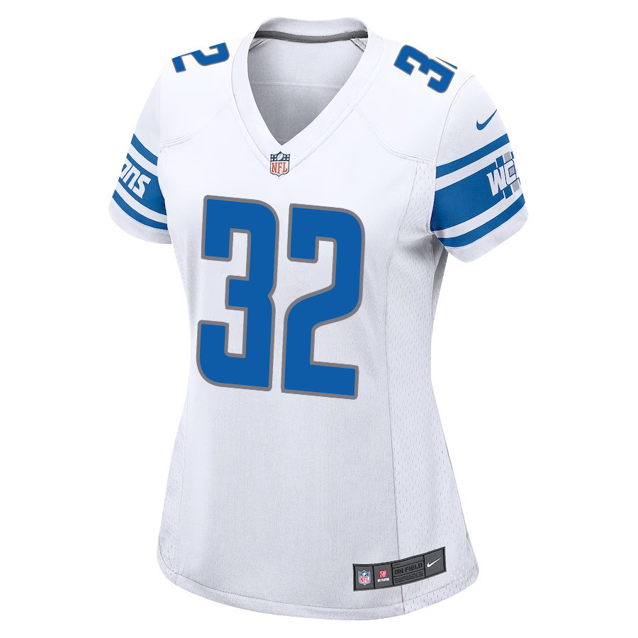 David Montgomery 32 Detroit Lions Game Women Jersey - White