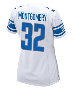 David Montgomery 32 Detroit Lions Game Women Jersey - White
