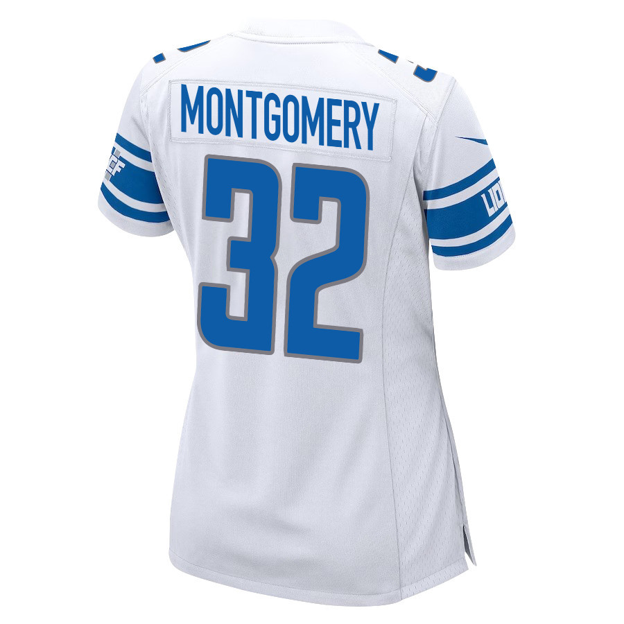 David Montgomery 32 Detroit Lions Game Women Jersey - White