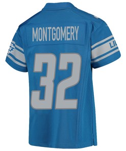 David Montgomery 32 Detroit Lions Game Youth Jersey - Blue