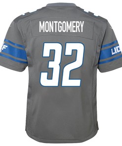 David Montgomery 32 Detroit Lions Game Youth Jersey - Silver
