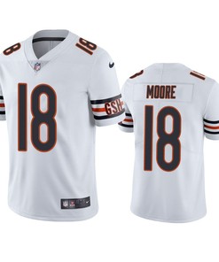 David Moore 18 Chicago Bears White Vapor Limited Jersey