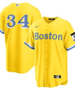 David Ortiz 34 Boston Red Sox City Connect Jersey - Gold/Light Blue