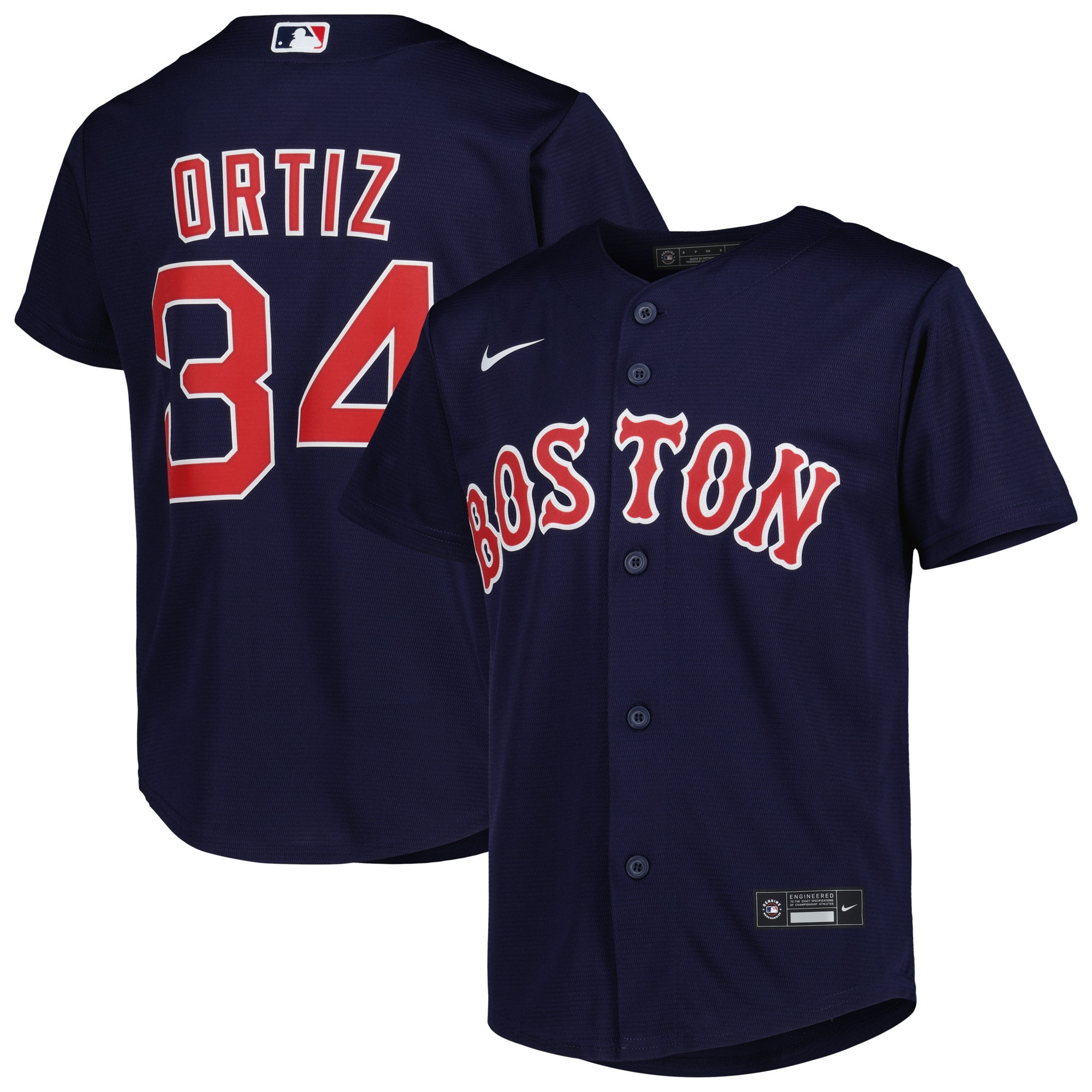 David Ortiz Boston Red Sox 2022 Hall Of Fame Replica Player Jersey Navy Mlb