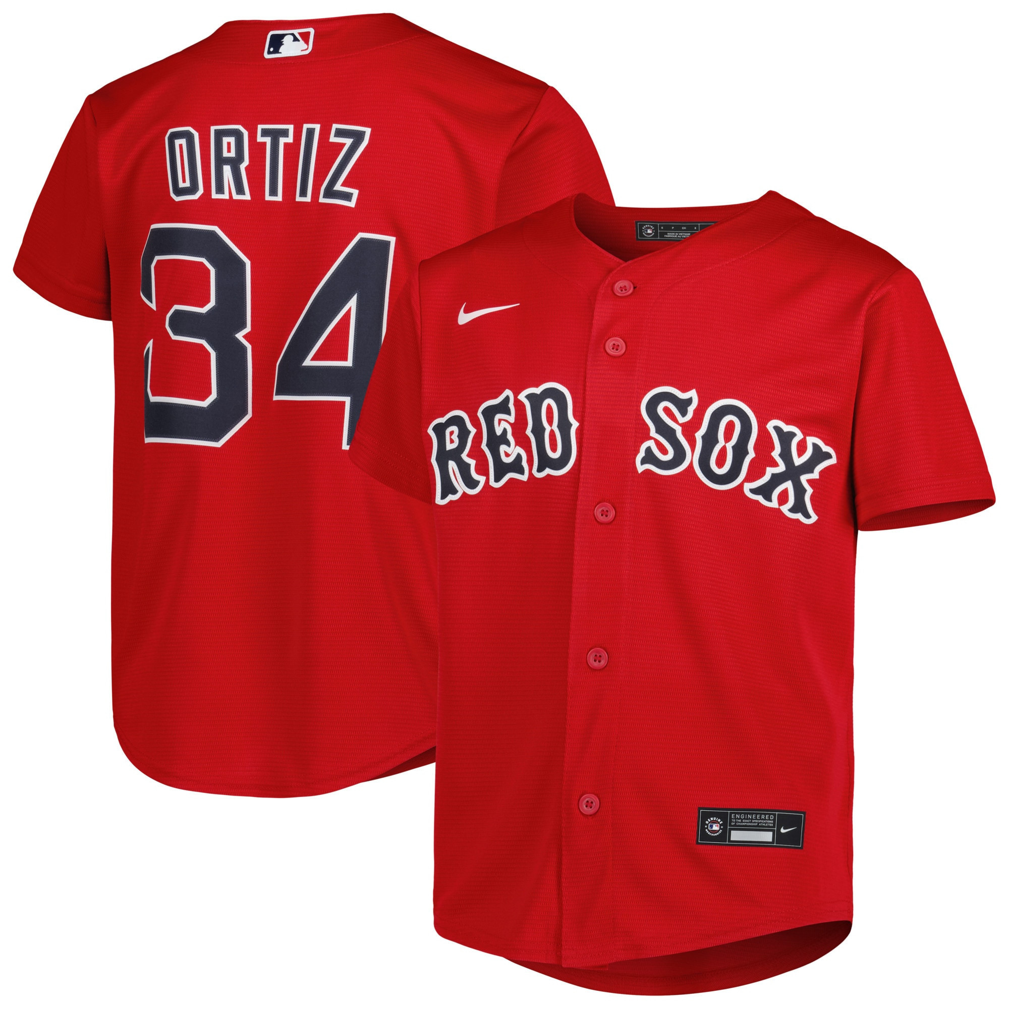 David Ortiz Boston Red Sox 2022 Hall Of Fame Replica Player Jersey Red Mlb