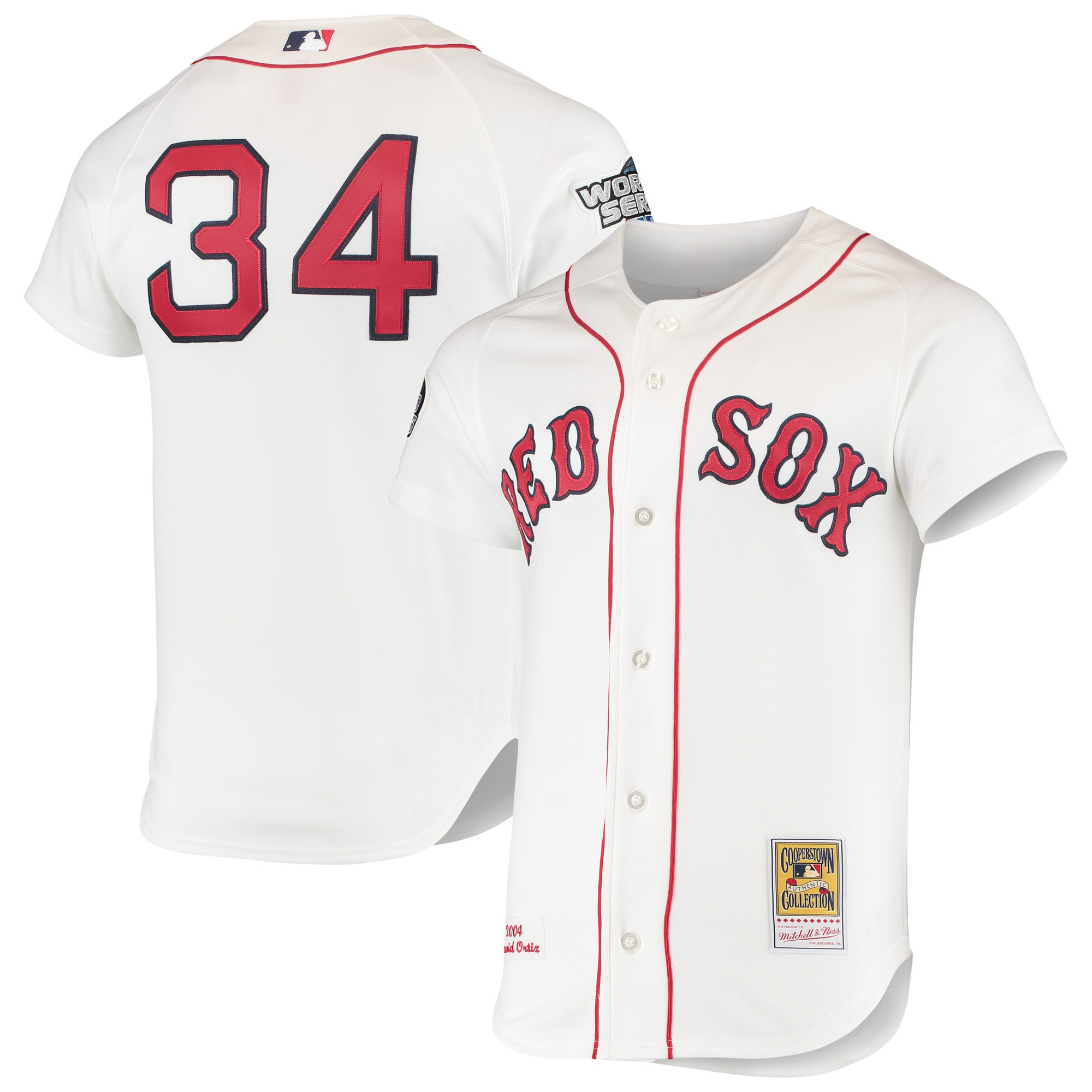 David Ortiz Boston Red Sox Mitchell & Ness 2004 Cooperstown Collection Home Authentic Jersey - White Mlb