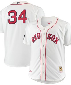 David Ortiz Boston Red Sox Mitchell & Ness Big & Tall Home Authentic Player Jersey - White Mlb