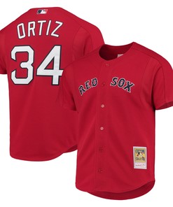 David Ortiz Boston Red Sox Mitchell & Ness Cooperstown Collection Mesh Batting Practice Jersey - Red Mlb