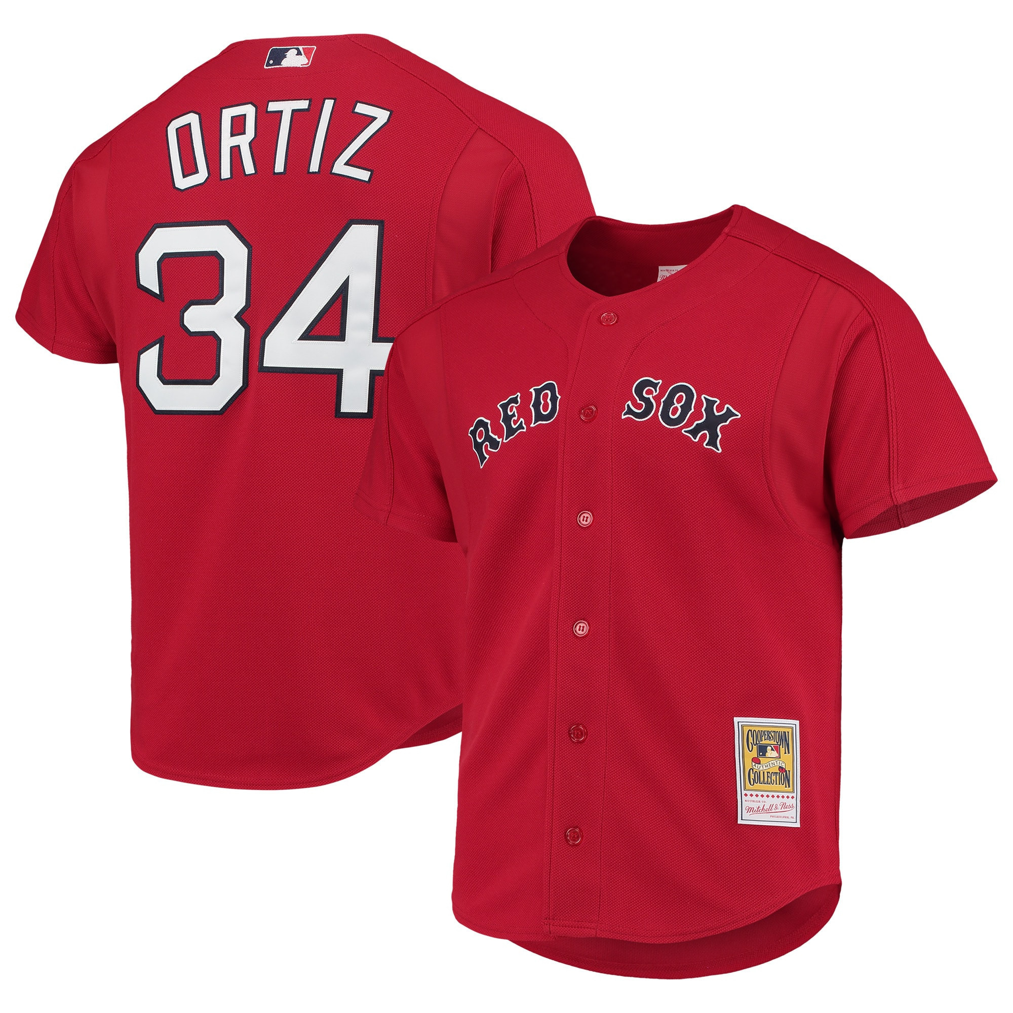 David Ortiz Boston Red Sox Mitchell & Ness Cooperstown Collection Mesh Batting Practice Jersey - Red Mlb