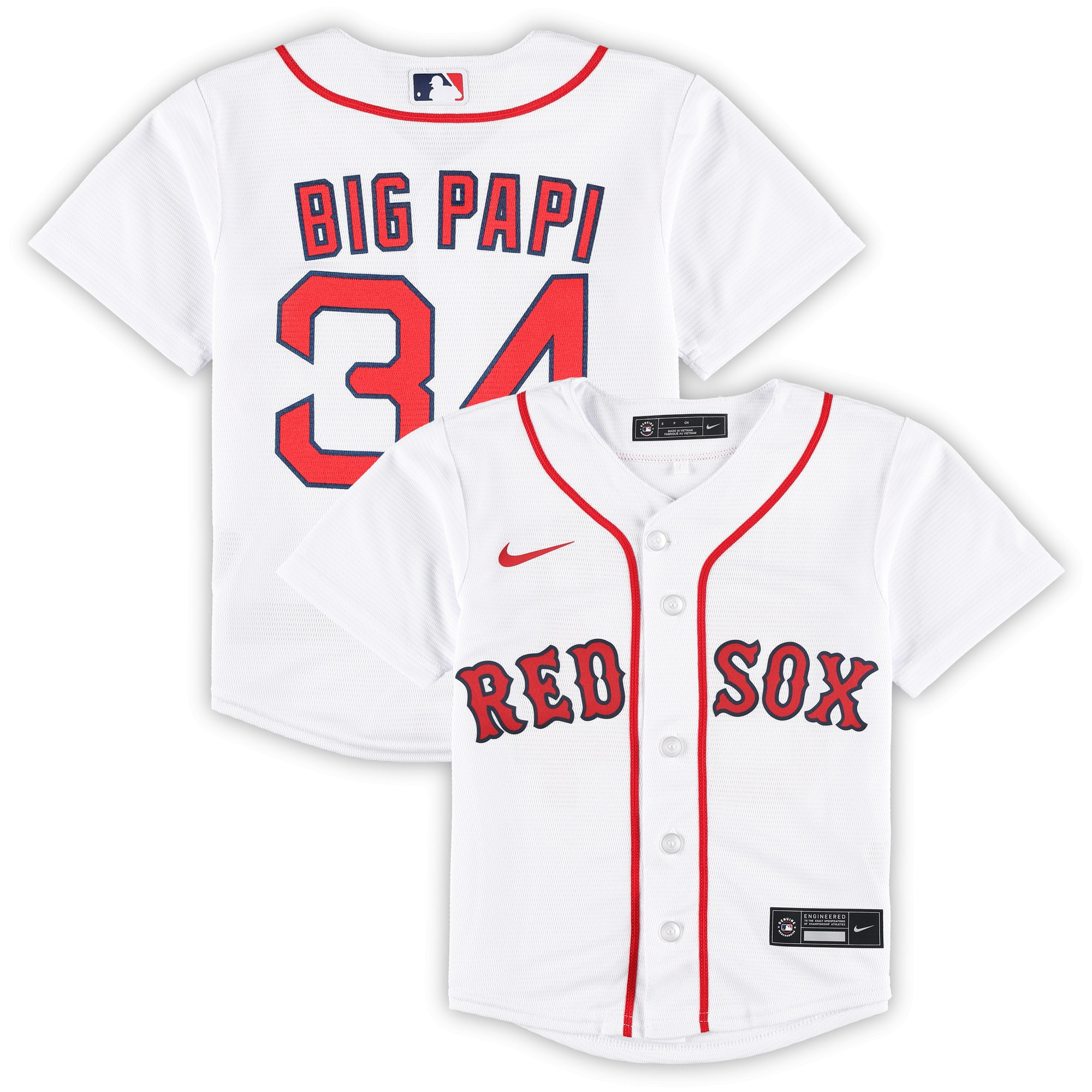 David Ortiz Boston Red Sox Preschool 2022 Hall Of Fame Replica Player Jersey - White Mlb Ver 1