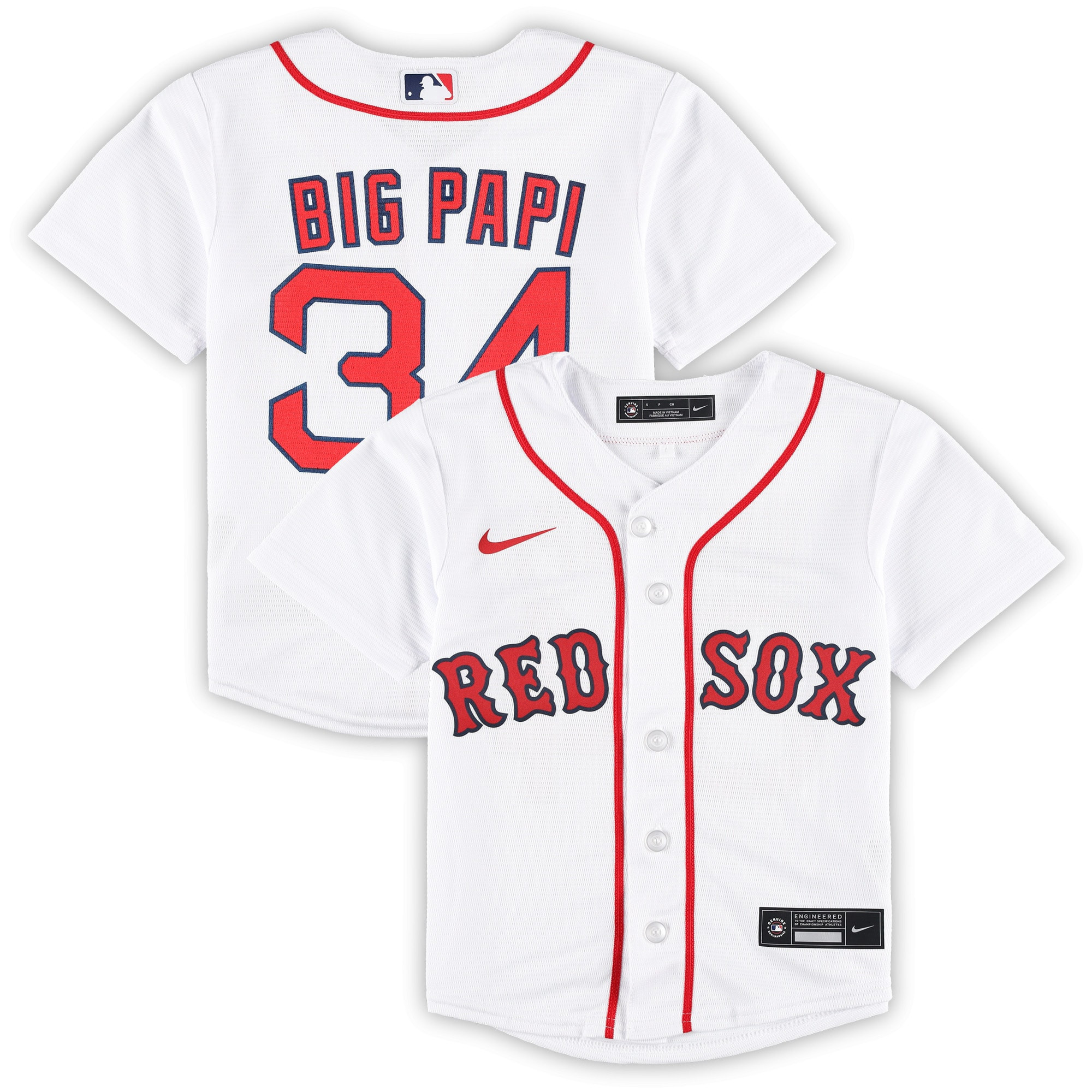 David Ortiz Boston Red Sox Toddler 2022 Hall Of Fame Team Replica Player Jersey - White Mlb