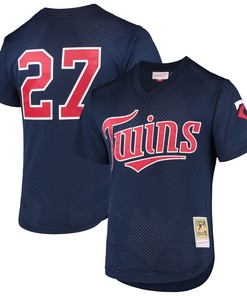 David Ortiz Minnesota Twins Mitchell & Ness 2002 Cooperstown Collection Mesh Batting Practice Jersey - Navy Mlb