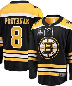David Pastrnak 8 Boston Bruins Stanley Cup 2023 Playoffs Patch Home Breakaway Men Jersey - Black