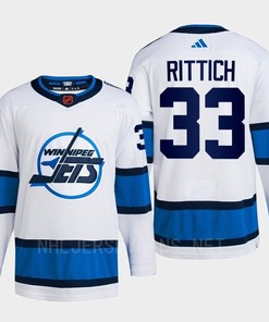 David Rittich 33 Reverse Retro 2.0 2022 Winnipeg Jets White Jersey Primegreen