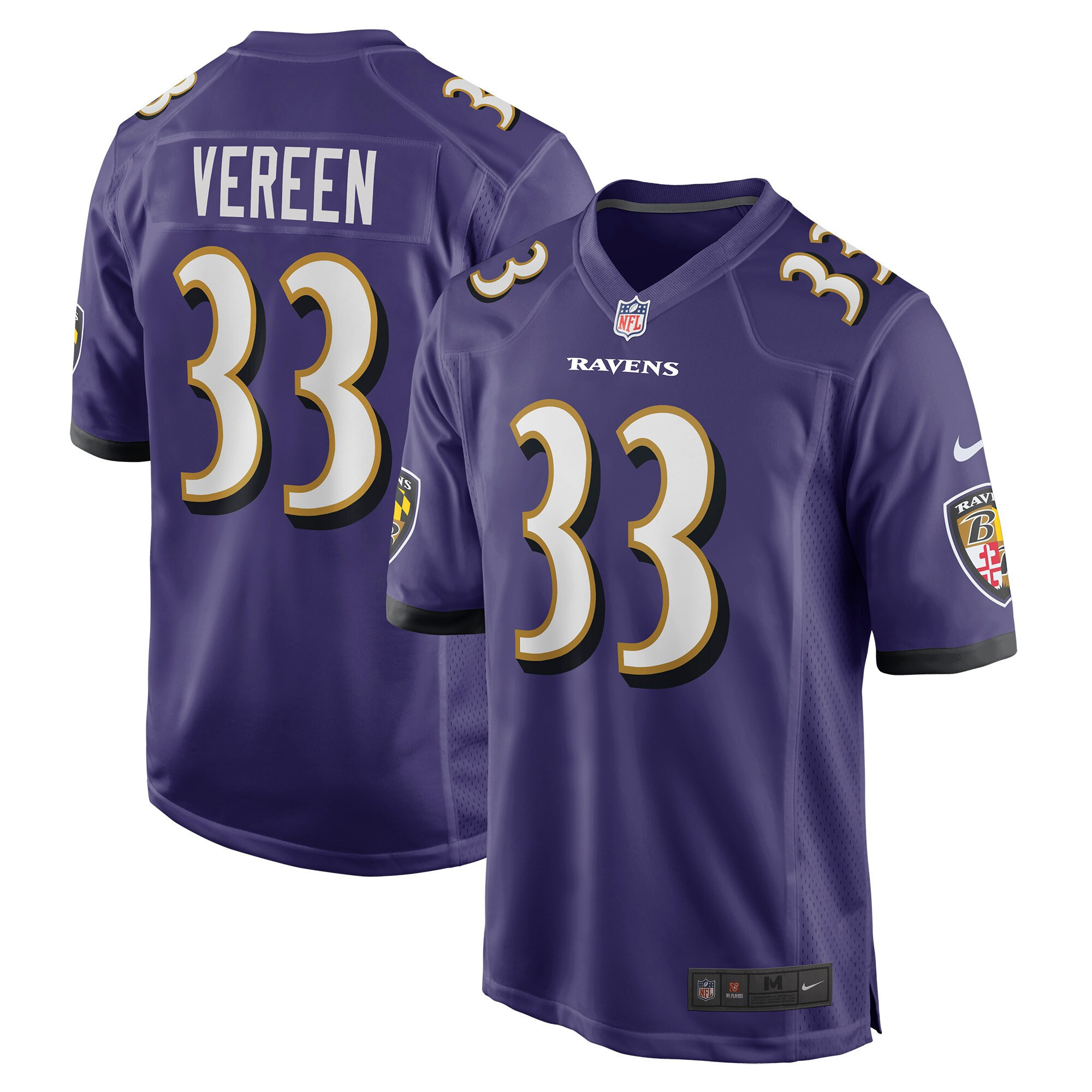David Vereen Baltimore Ravens Player Game Jersey - Purple Nfl