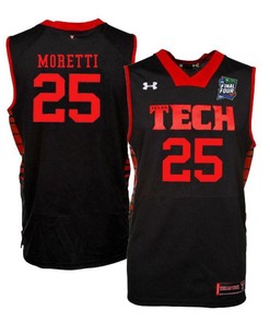 Davide Moretti 25 Texas Tech Red Raiders Basketball Jersey Black