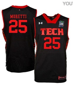 Davide Moretti 25 Texas Tech Red Raiders Basketball Youth Jersey - Black