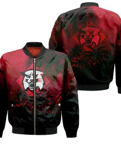 Davidson Wildcats Bomber Jacket Coconut Tree Tropical Grunge - NCAA