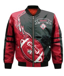 Davidson Wildcats Bomber Jacket Flame Ball - NCAA