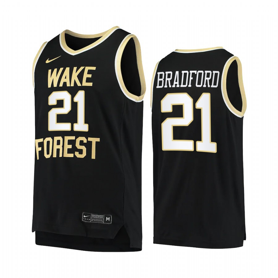 Davion Bradford 21 Wake Forest Demon Deacons Uniform Jersey College Basketball Black