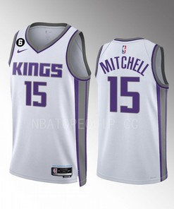 Davion Mitchell 15 Sacramento Kings White Men Jersey 2022-23 Association Edition Swingman