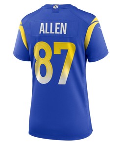 Davis Allen 87 Los Angeles Rams Women's Home Game Jersey - Royal