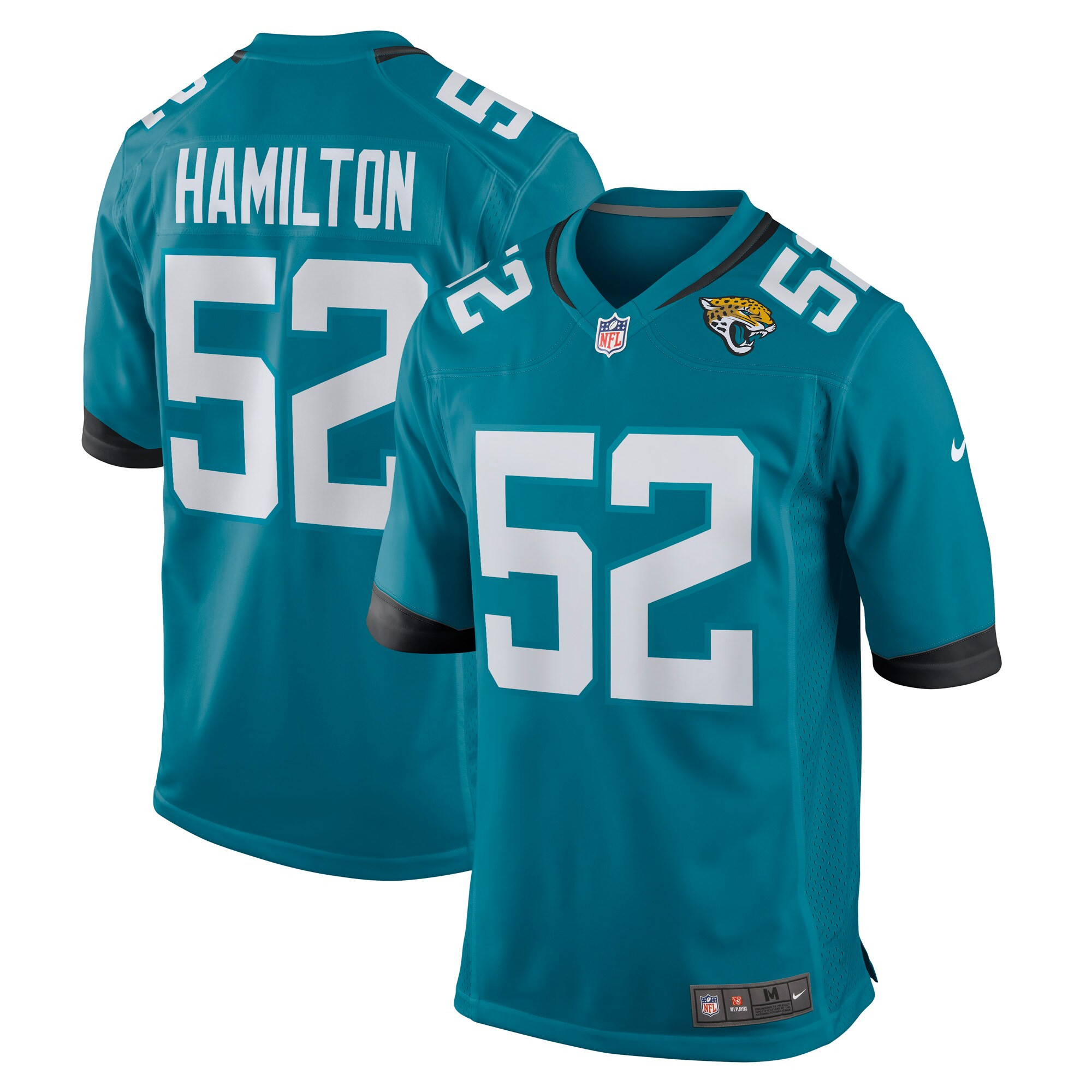 Davon Hamilton Jacksonville Jaguars Game Jersey - Teal Nfl