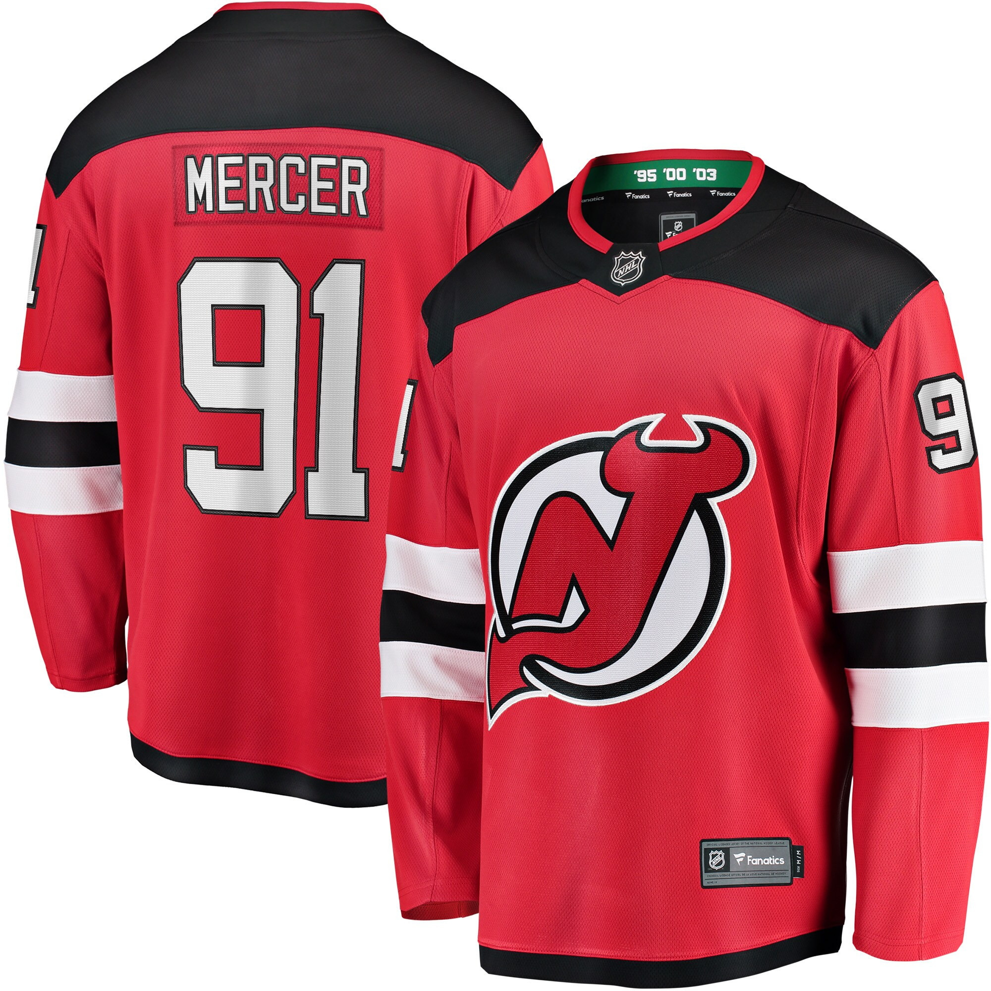 Dawson Mercer New Jersey Devils Fanatics Branded Home Breakaway Jersey - Red Nhl