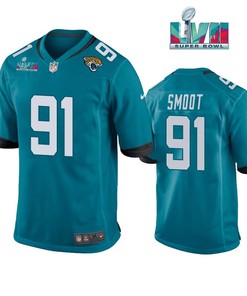 Dawuane Smoot 91 Jacksonville Jaguars Super Bowl LVII Super Bowl LVII Teal Men Game Jersey