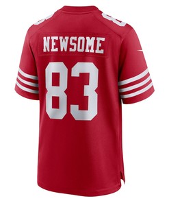 Dazz Newsome 83 San Francisco 49ers Home Game Player Jersey - Scarlet