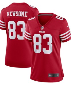 Dazz Newsome 83 San Francisco 49ers Women's Home Game Player Jersey - Scarlet